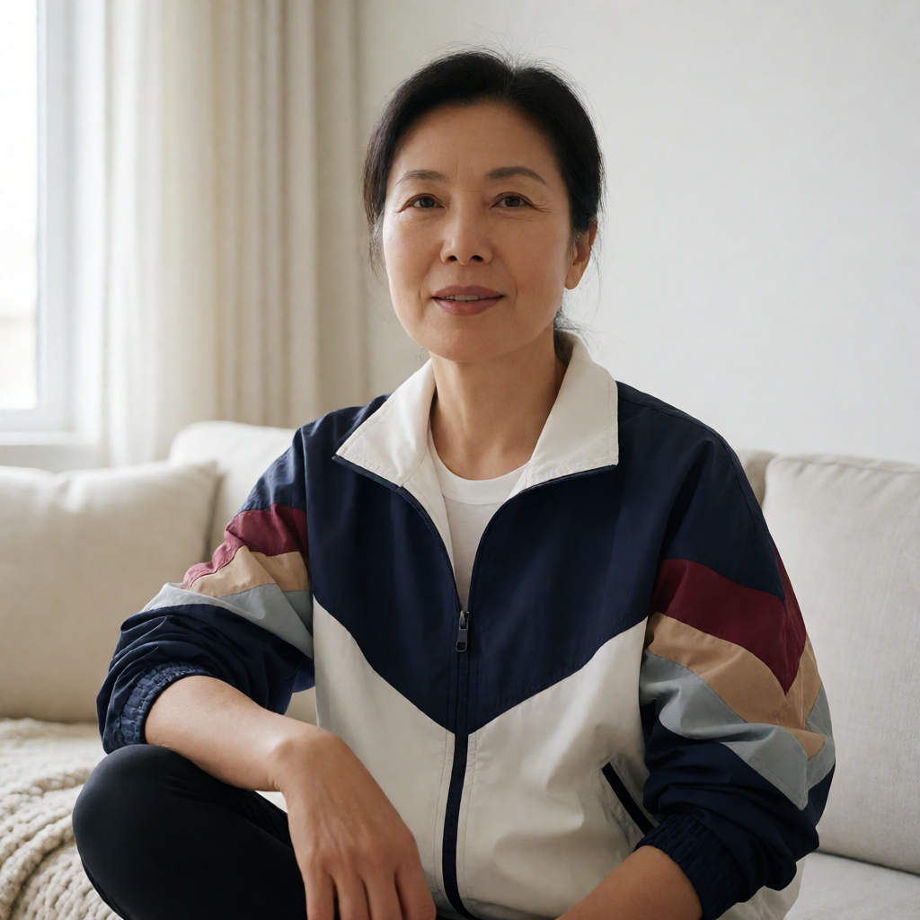 用户头像：一位成熟的女性球迷，穿着运动外套